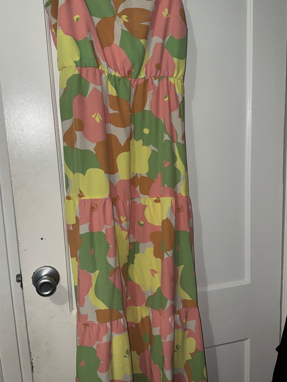 Sanctuary Sleeveless Floral Tiered Dress - Pink, Green & Yellow